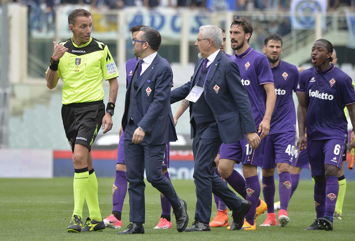 Fiorentina-Empoli proteste Mazzoleni