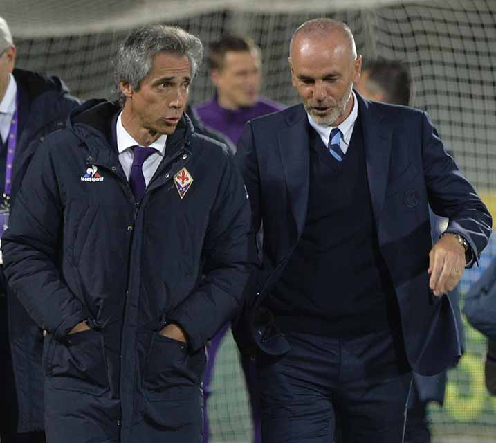 Stefano Pioli e il suo staff: a Firenze con Murelli, Lucarelli, Perondi e Pioli jr