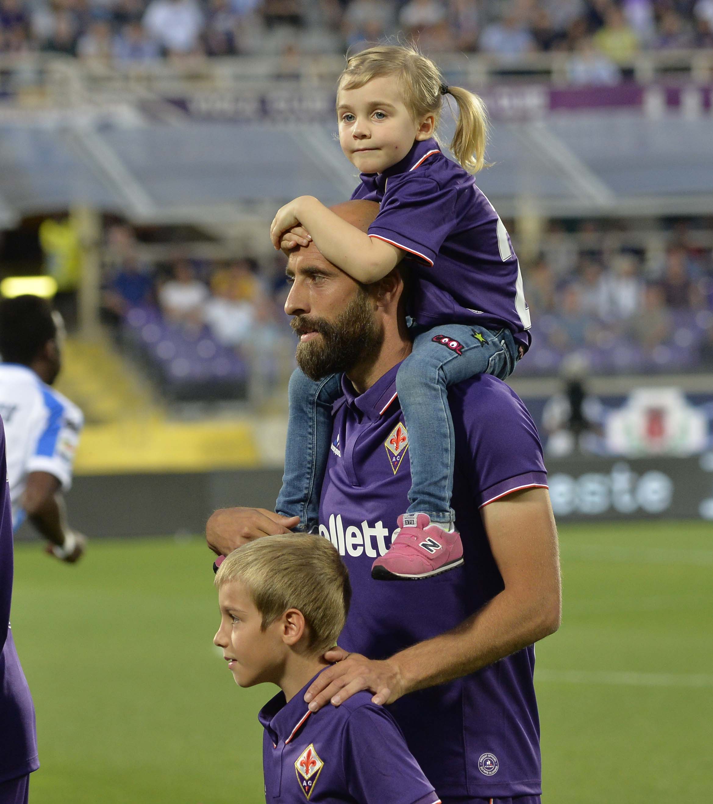 Fiorentina-Pescara Borja Valero con figli