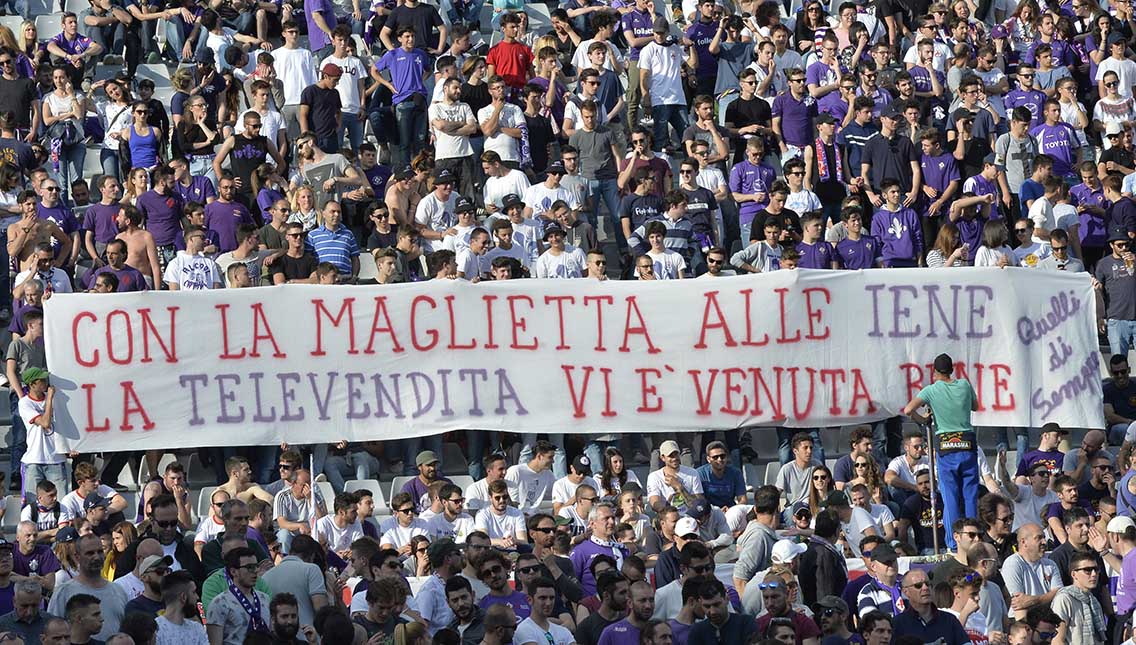 Fiorentina-Lazio Striscione Contro tifosi lazio