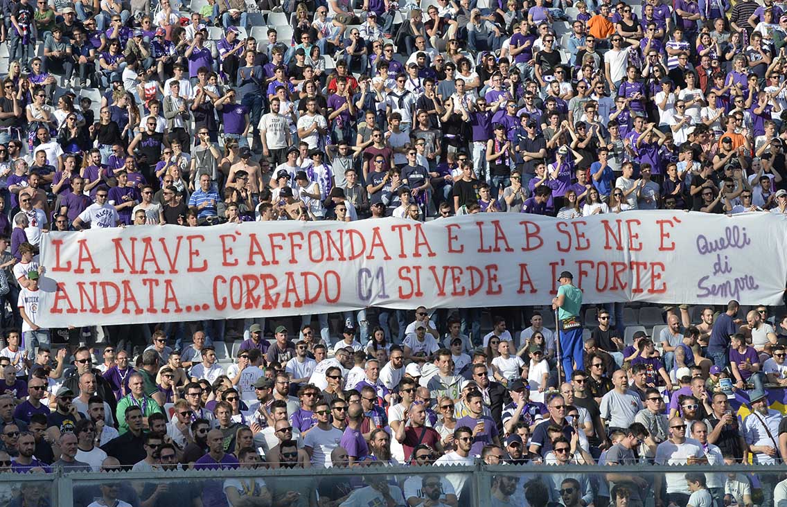 Fiorentina-Lazio Striscione Corrado Pisa