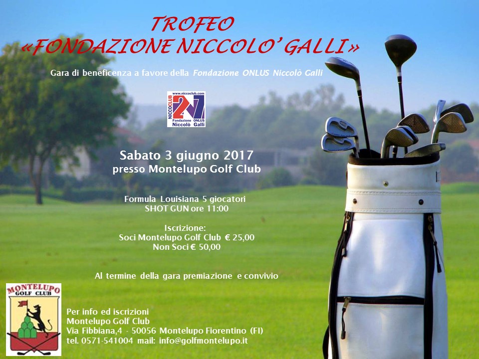 Sabato a Montelupo un torneo di golf per la Fondazione Niccolò Galli