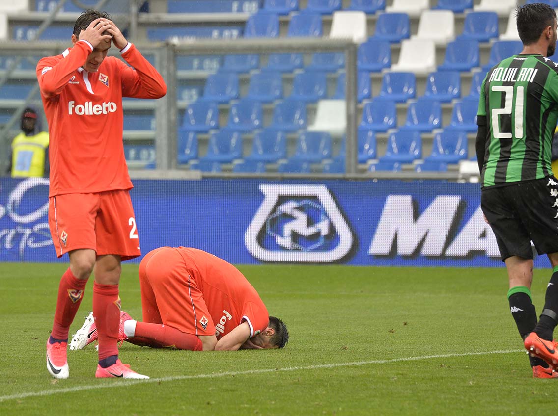 Sassuolo-Fiorentina Chiesa Kalinic si disperano per il rigore sbagliato