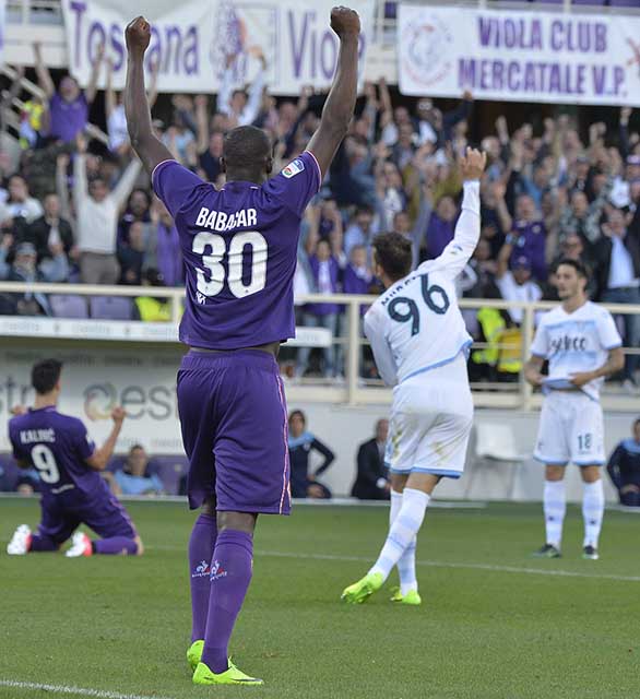 Fiorentina-Lazio Babacar esulta