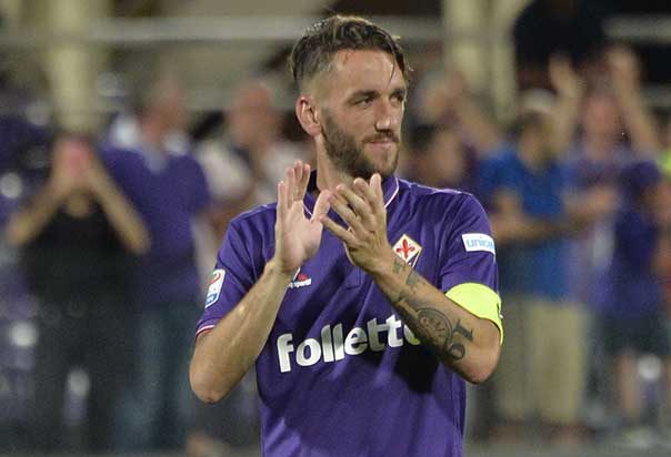 Fiorentina-Pescara Gonzalo Rodriguez saluta