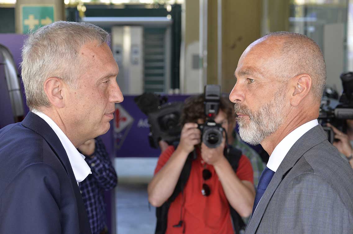 FIORENTINA 07-06-2017.</p><p>PRESENTAZIONE DI STEFANO PIOLI CON SANDRO MENCUCCI GALASSI SILVANO