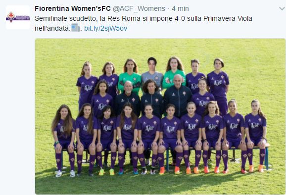 Semifinale Primavera Fiorentina Women's, sconfitta per 4-0 contro la Res Roma