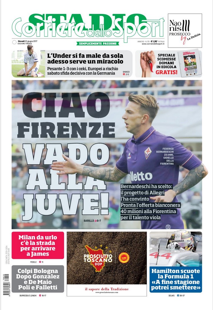 Quotidiani: la prima pagina di Qs, Stadio, Gazzetta, CorSport, Tuttosport
