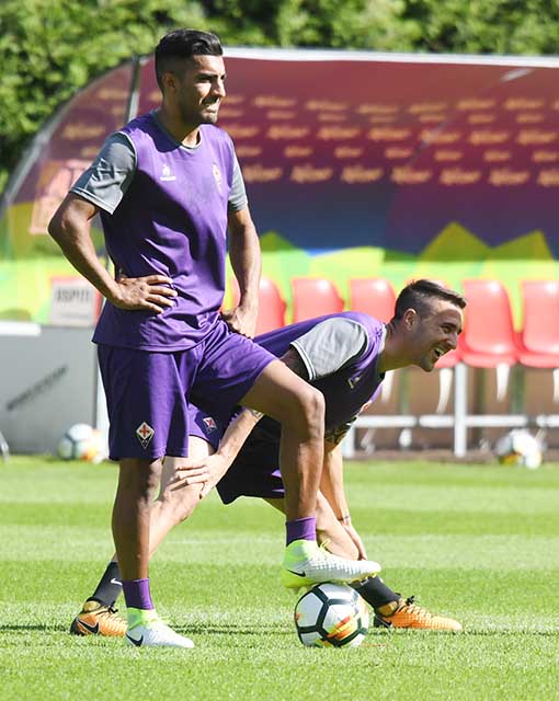 Maxi Olivera e Vecino Allenamento Fiorentina a Moena 2017