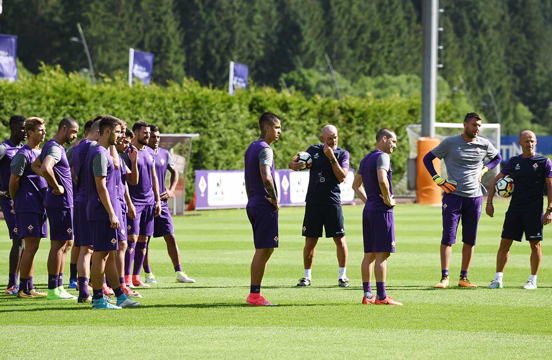 Pioli e Allenamento Fiorentina a Moena 2017
