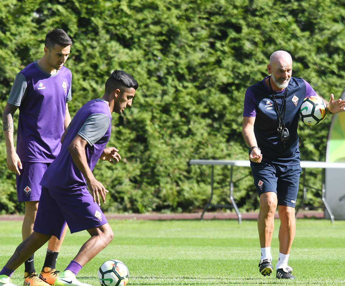 Pioli, Maxi Olivera e Vecino Allenamento Fiorentina a Moena 2017