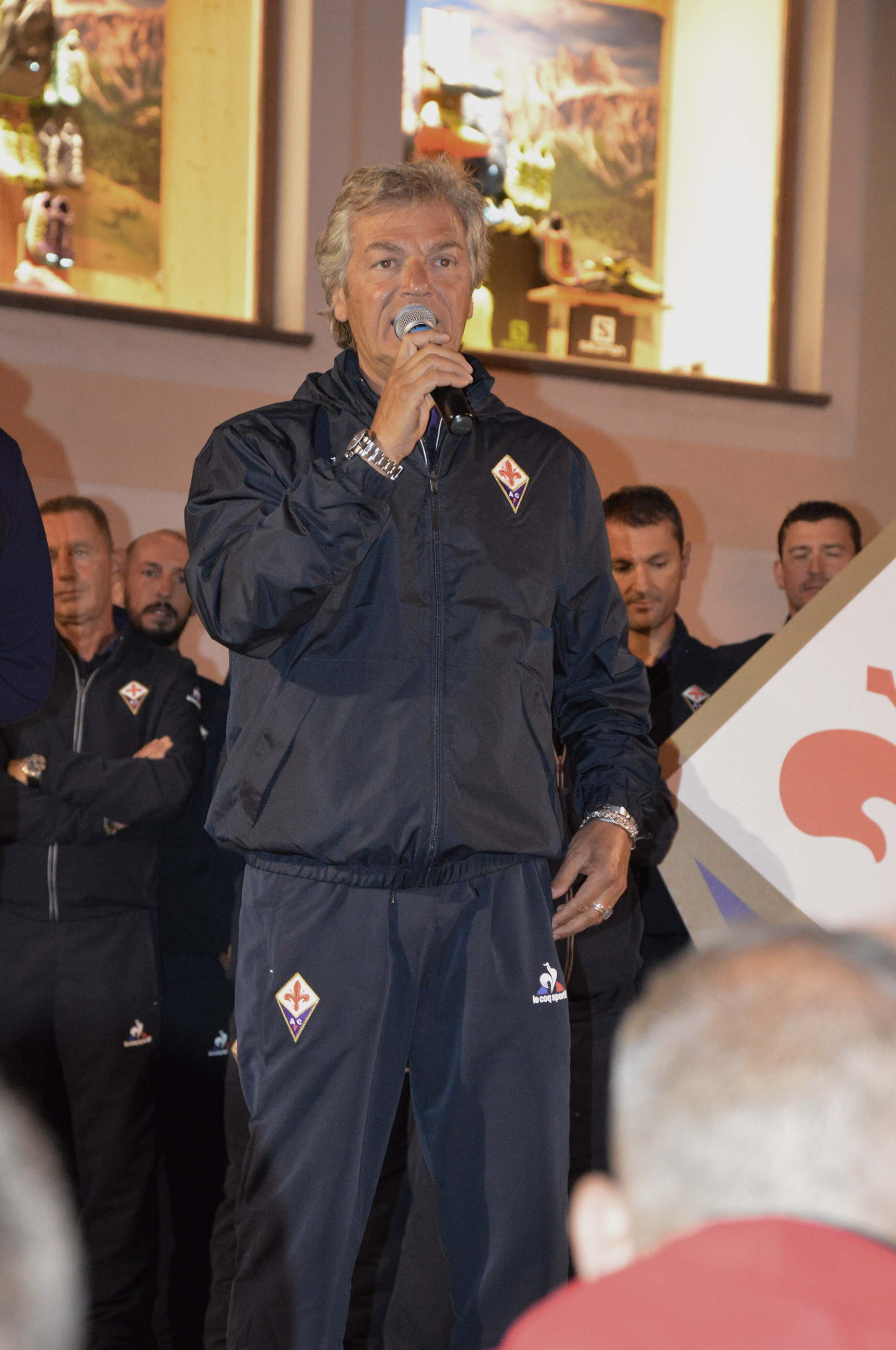 FIORENTINA 14-07-2017 RITIRO MOENA. PRESENTAZIONE DELLA SQUADRA. GIANCARLO ANTOGNONI. GALASSI SILVANO