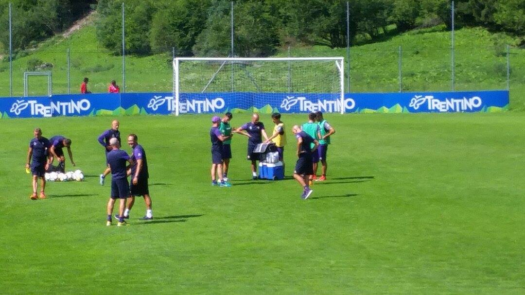 Test fisici a Moena. In campo Mati, Schetino, Maganjic. Saponara corre sul campo