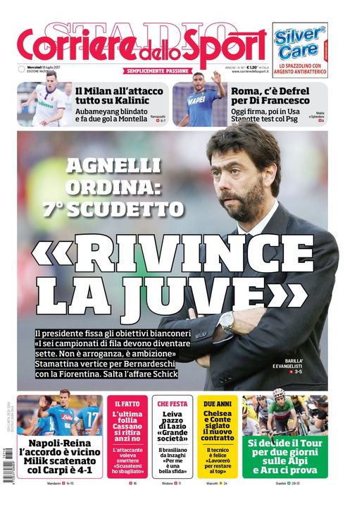 Quotidiani: la prima pagina di Qs, Stadio, Gazzetta, Corriere dello Sport, Tuttosport