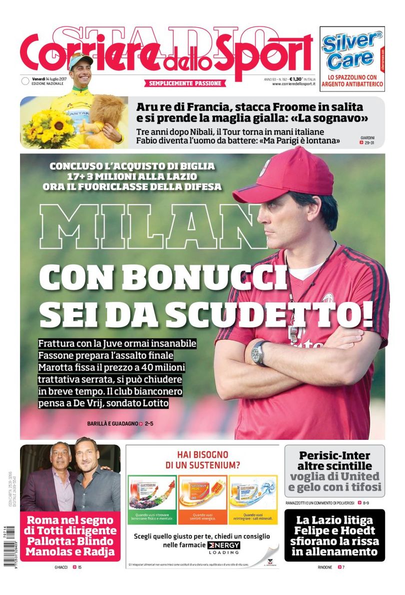 Quotidiani: la prima pagina di Qs, Stadio, Gazzetta, Corriere dello Sport, Tuttosport