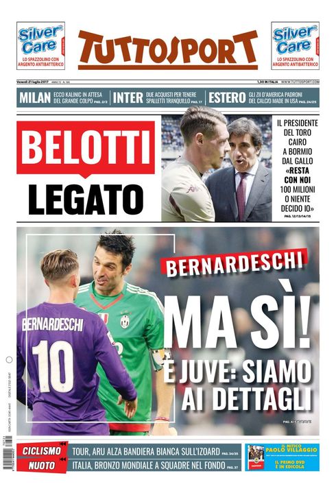 Quotidiani: la prima pagina di Qs, Stadio, Gazzetta, Corriere dello Sport, Tuttosport