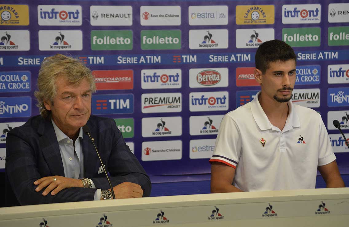 FIORENTINA 22-08-2017. GIANCARLO ANTOGNONI PRESENTA GIL DIAS. GALASSI SILVANO