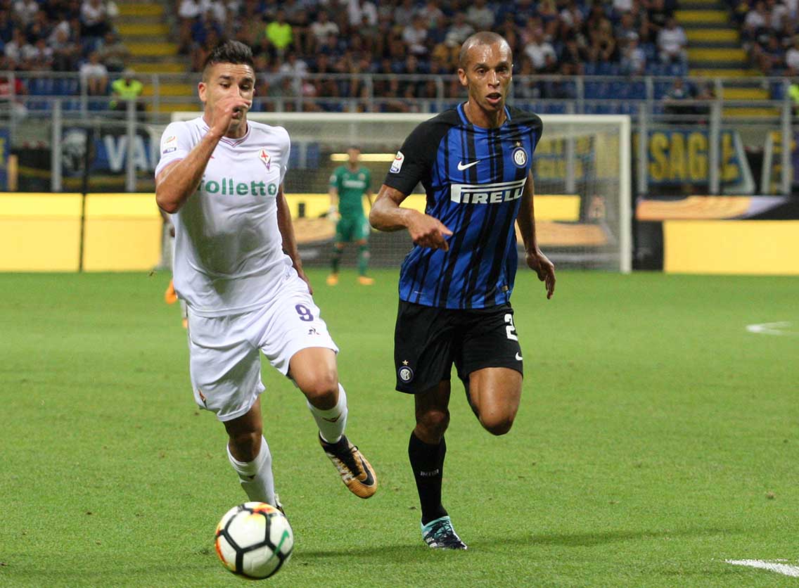 INTER-FIORENTINA CAMPIONATO SERIE A 20-08-2017. GIOVANNI SIMEONE IN AZIONE. GALASSI SILVANO