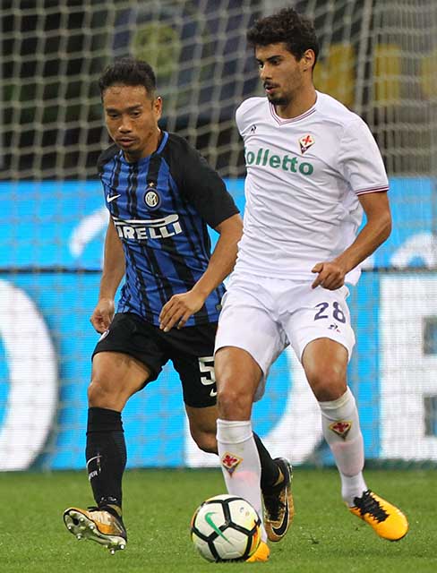 INTER-FIORENTINA CAMPIONATO SERIE A 20-08-2017 GIL DIAS E YUTO NAGATOMO. GALASSI SILVANO