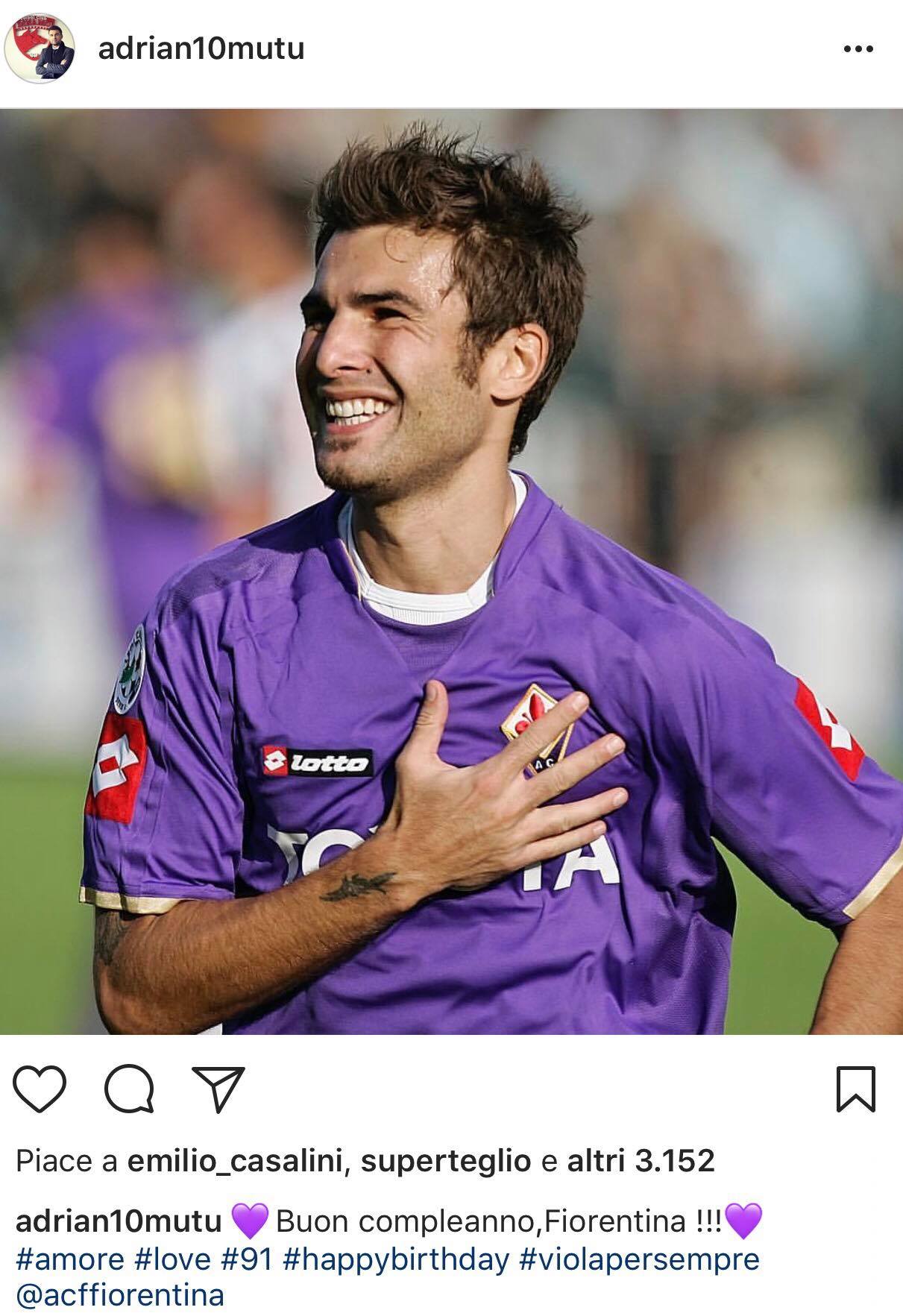 Sebastien Frey: "Tanti auguri cara Fiorentina per i tuoi 91 anni". Il ricordo di Mutu (FOTO)