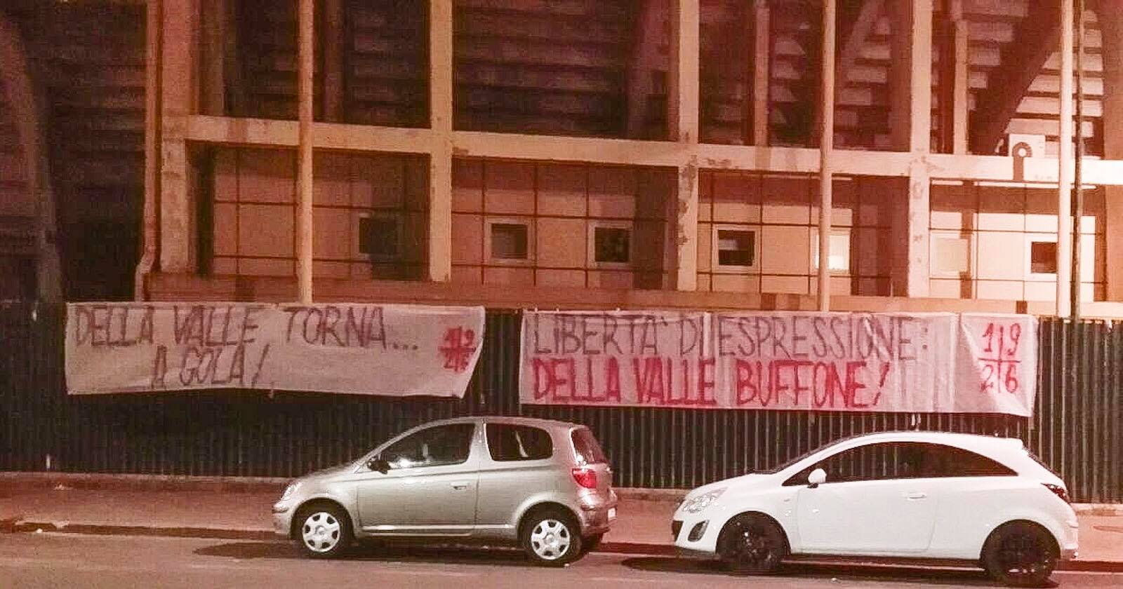 Franchi, doppio striscione dei tifosi contro Della Valle (FOTO)