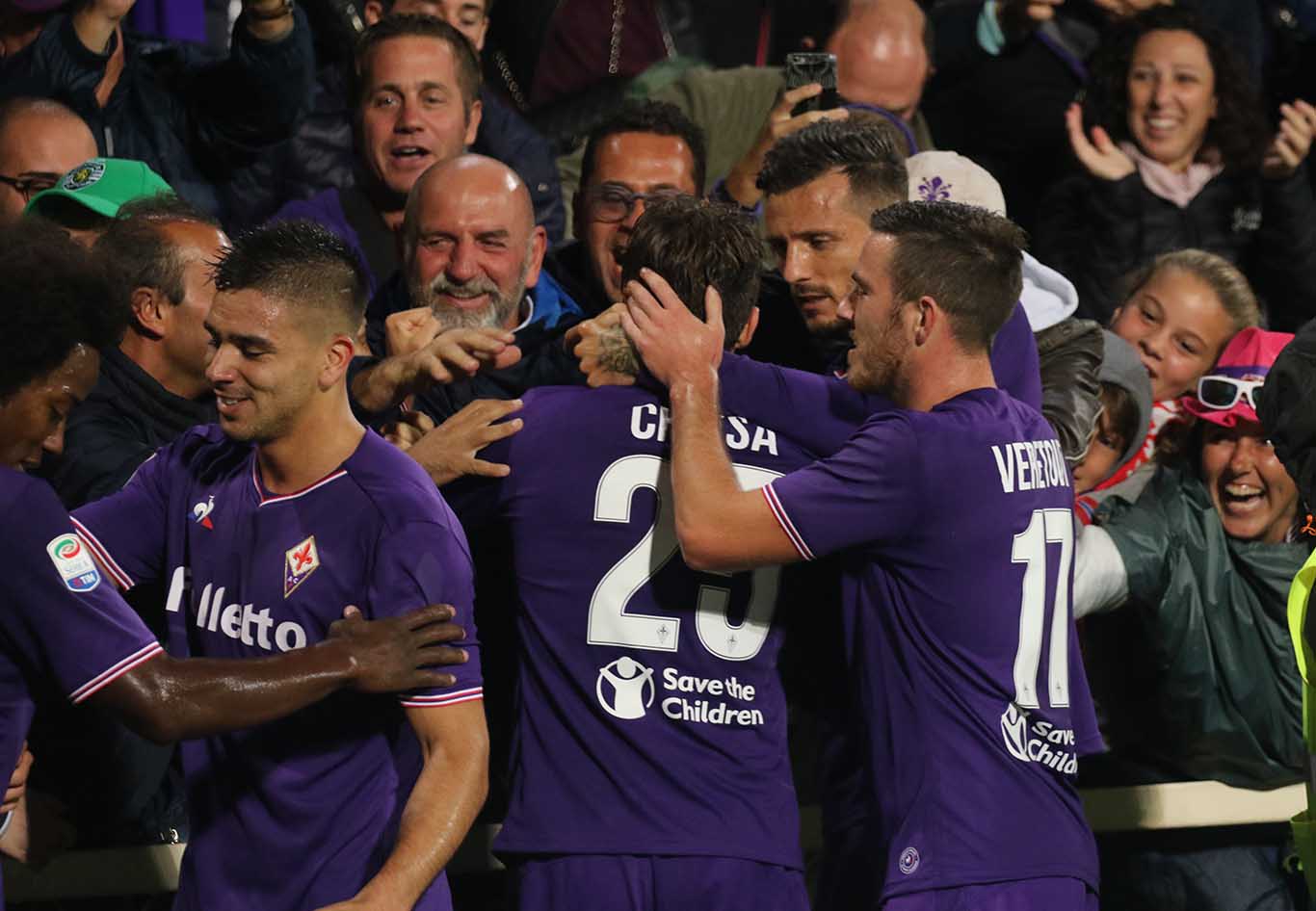 FIORENTINA-ATALANTA 24-09-2017 ESULTANZA DI FEDERICO CHIESA. SILPRESS/GALASSI SILVANO