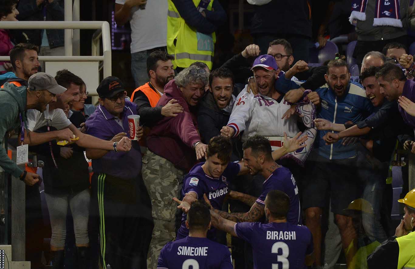 Fiorentina-Bologna Chiesa esultanza