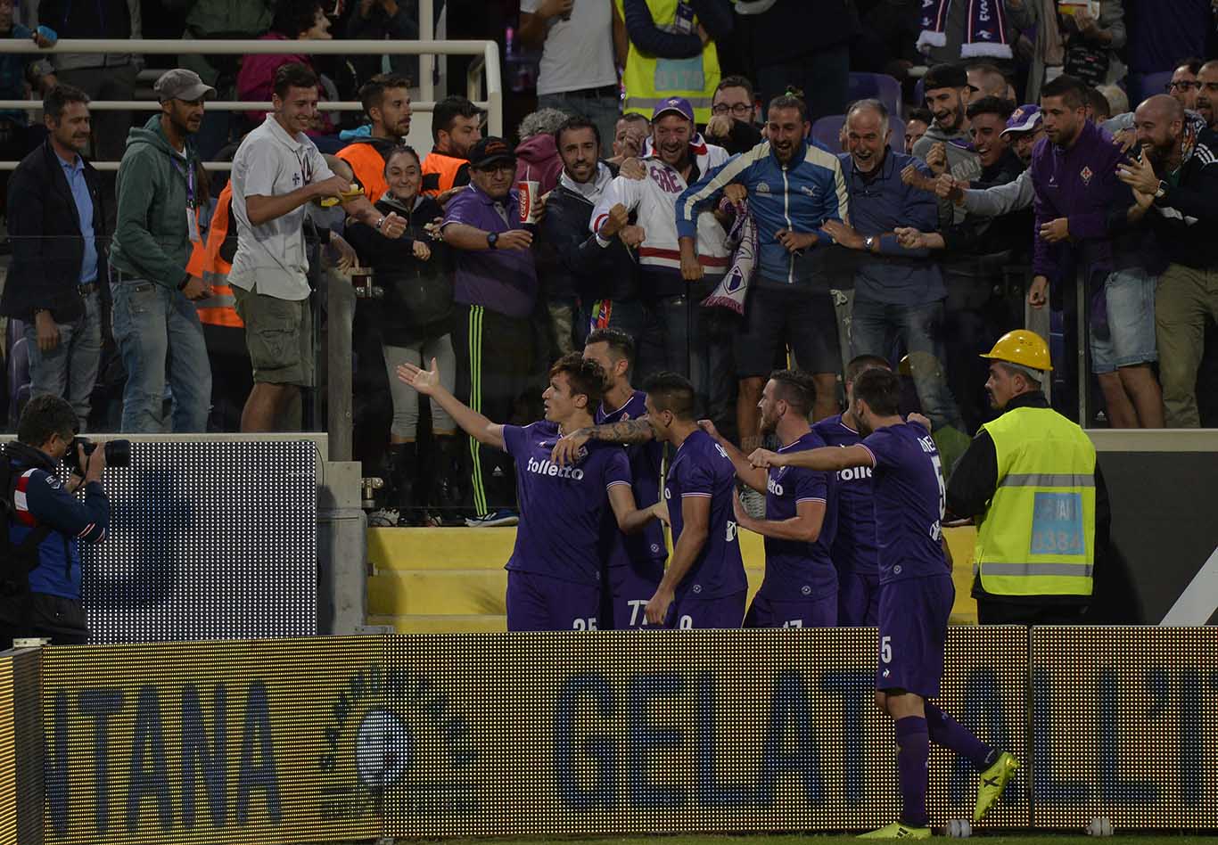 Fiorentina-Bologna Chiesa esultanza