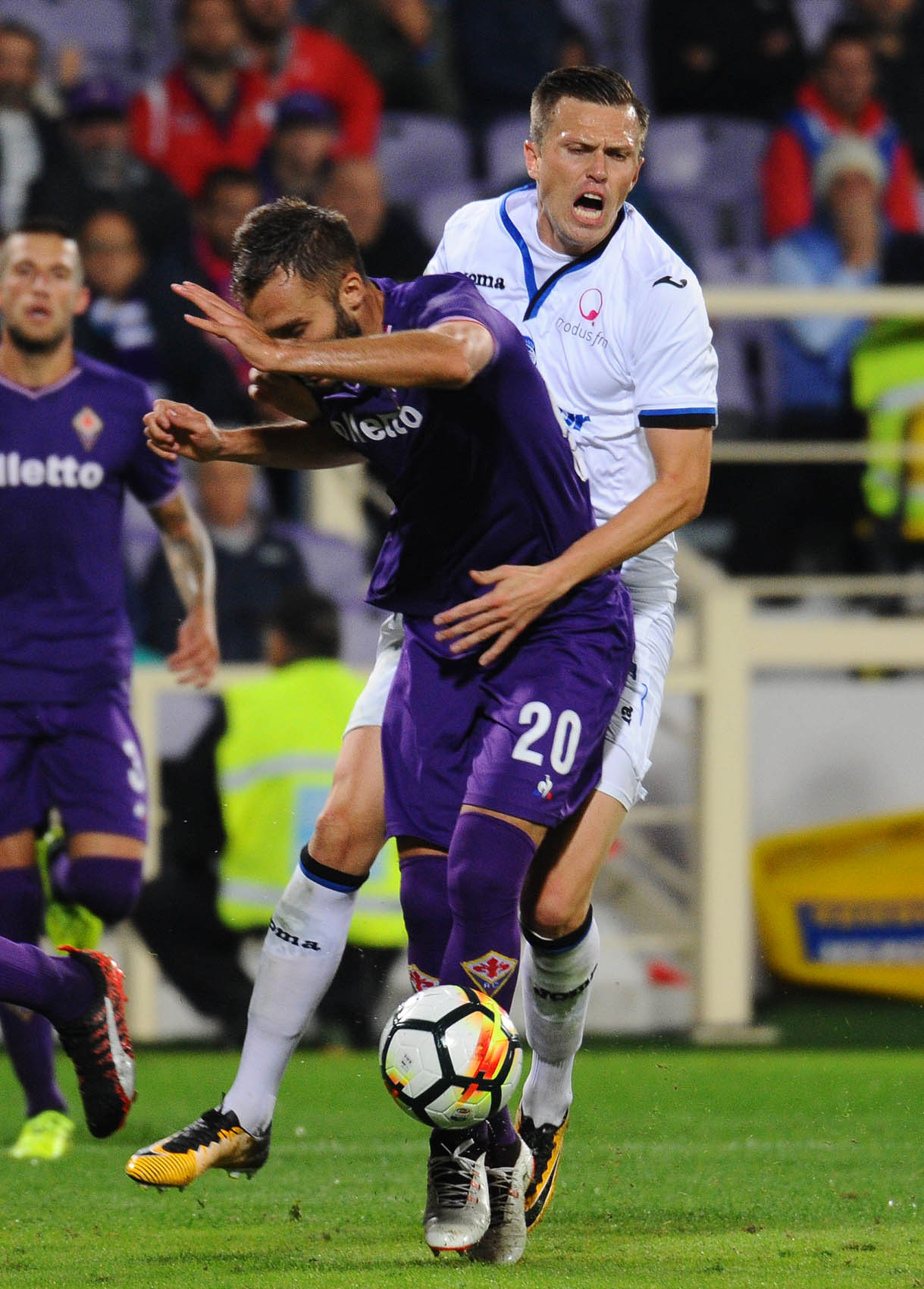 SERIE A 2017-/2018. FIORENTINA-ATALANTA.IL FALLO DA RIGORE SU ILICIC .SILPRESS