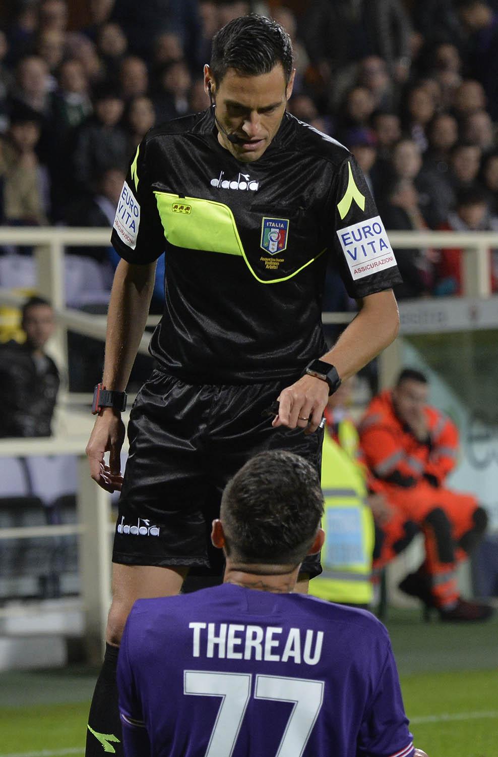 25-10-2017.FIORENTINA-TORINO. THEREAU E L'ARBITRO MAURIZIO MARIANI.SILPRESS
