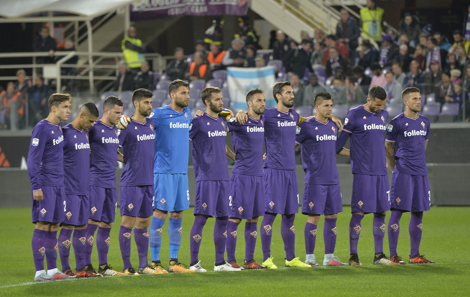 25-10-2017.FIORENTINA-TORINO.MINUTO DI SILENZIO.LA SQUADRA.SILPRESS