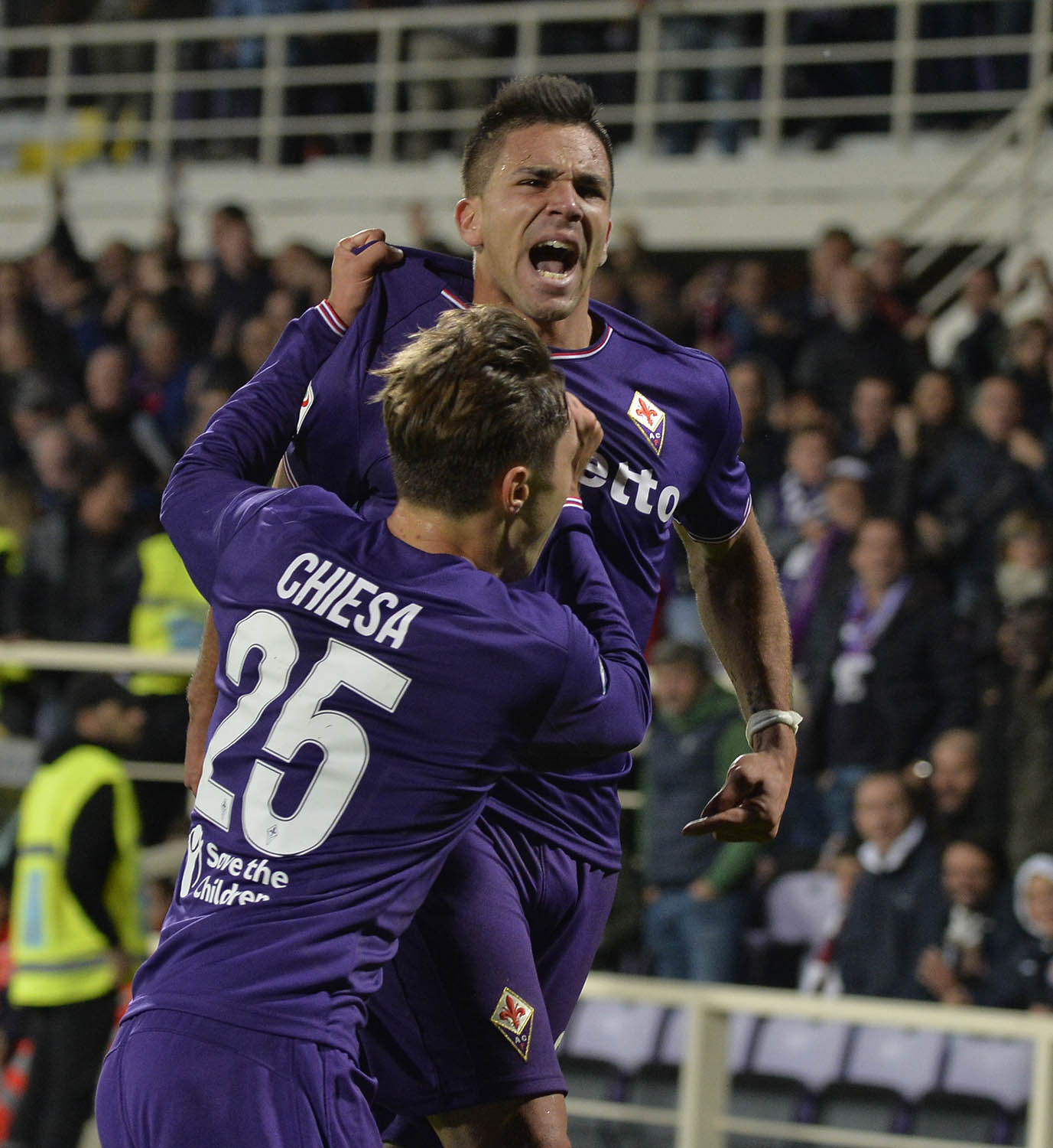 25-10-2017.FIORENTINA-TORINO. CHIESA SIMEONE E COMPAGNI ESULTANO DOPO IL GOL.SILPRESS