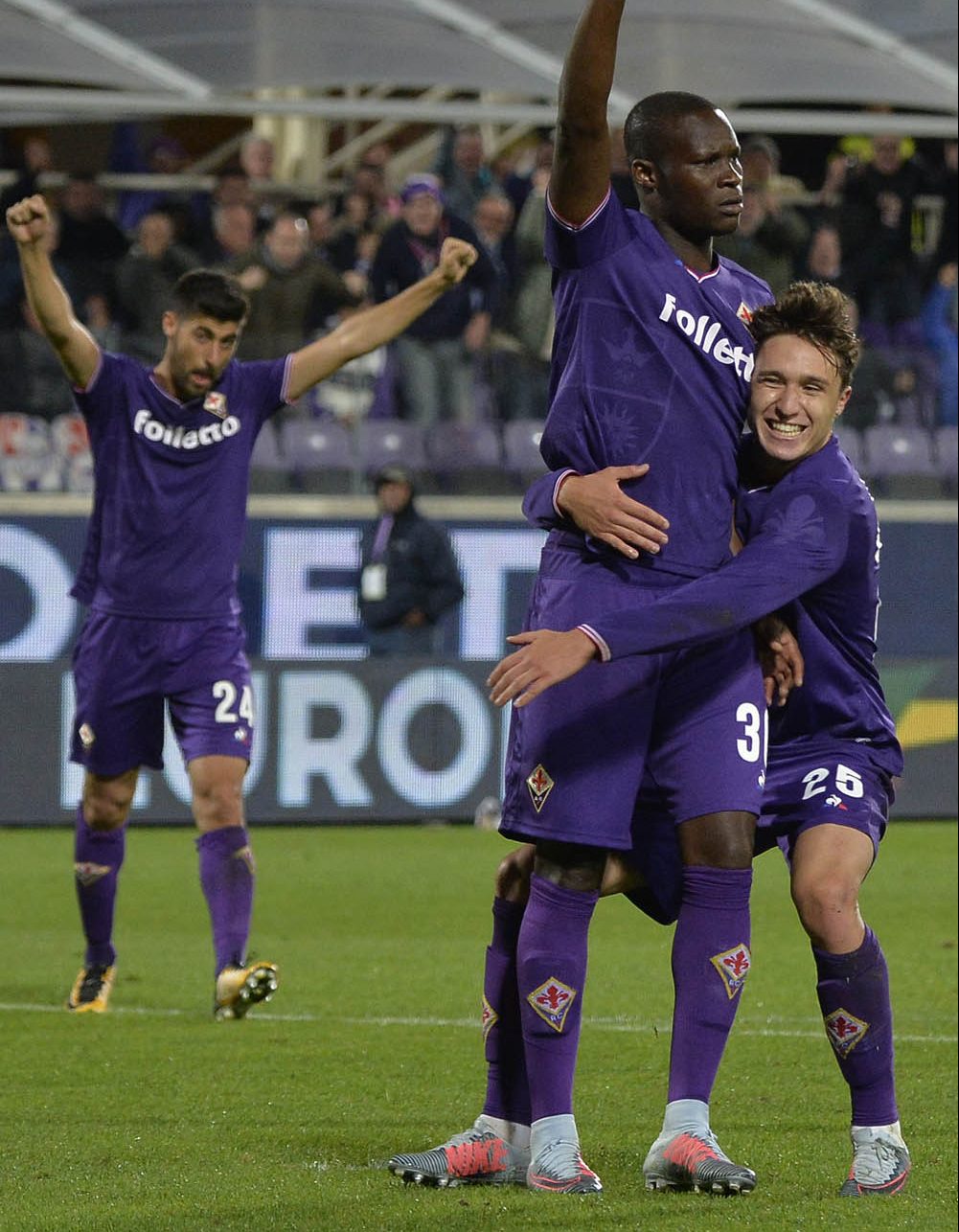 25-10-2017.FIORENTINA-TORINO. CHIESA BABACAR E COMPAGNI ESULTANO DOPO IL GOL.SILPRESS