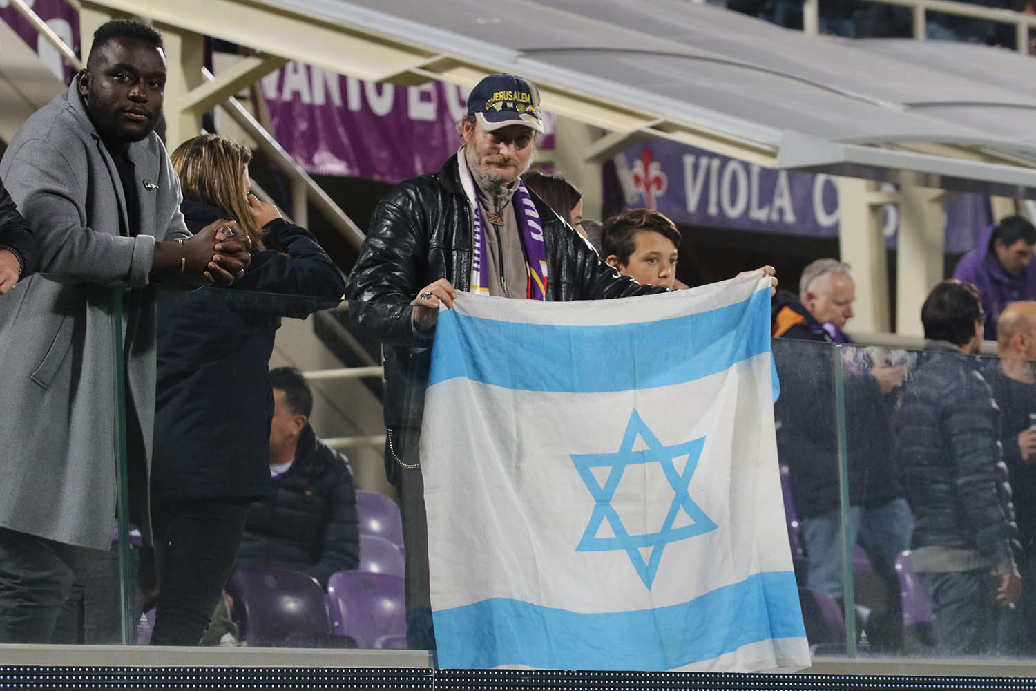 25-10-2017.FIORENTINA-TORINO. BANDIERA DI ISRAELE SUGLI SPALTI.SILPRESS