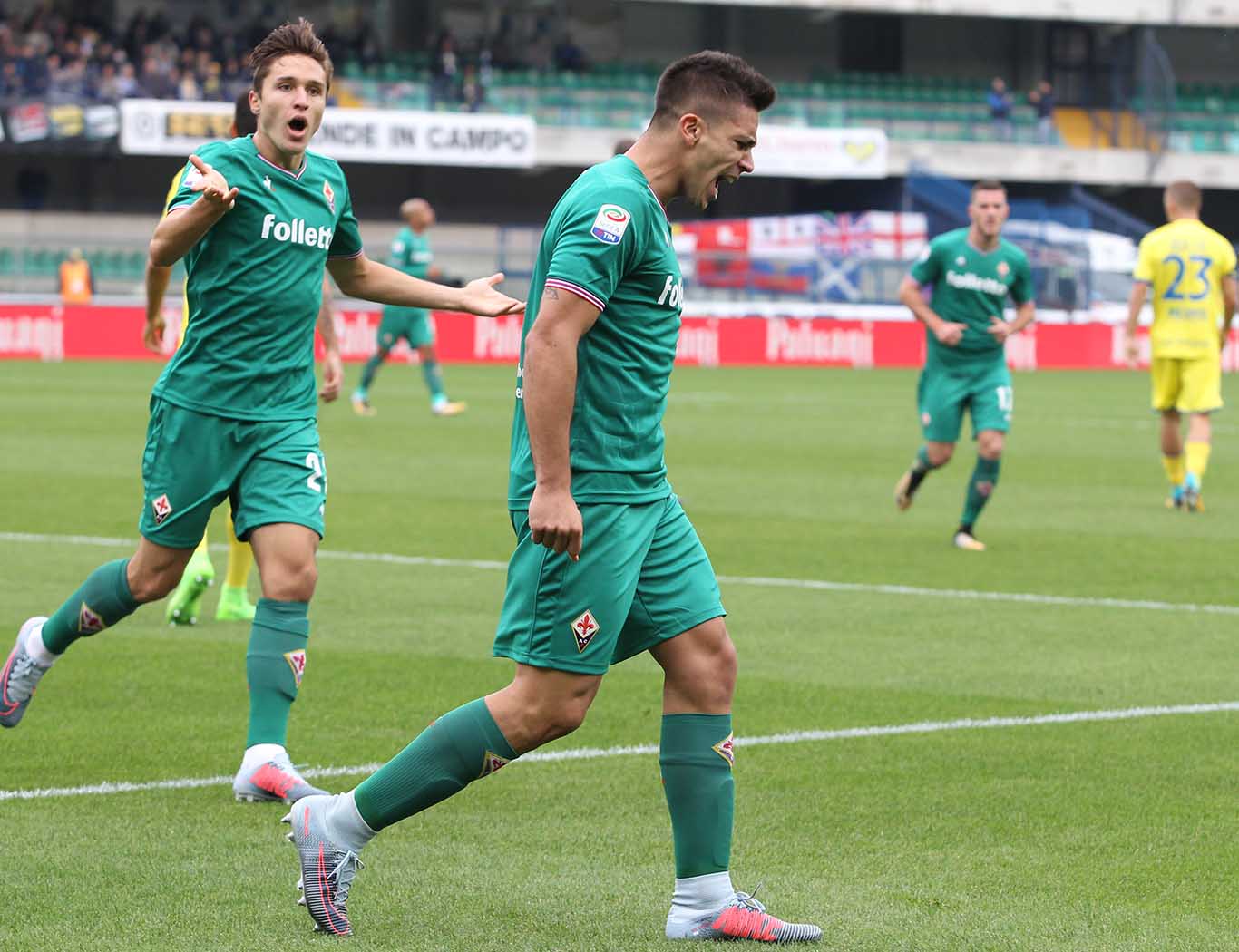 CHIEVO VERONA - FIORENTINA 01-10-2017 ESULTANZA DI GIOVANNI SIMEONE. SILPRESS/ALBERTO MARIANI