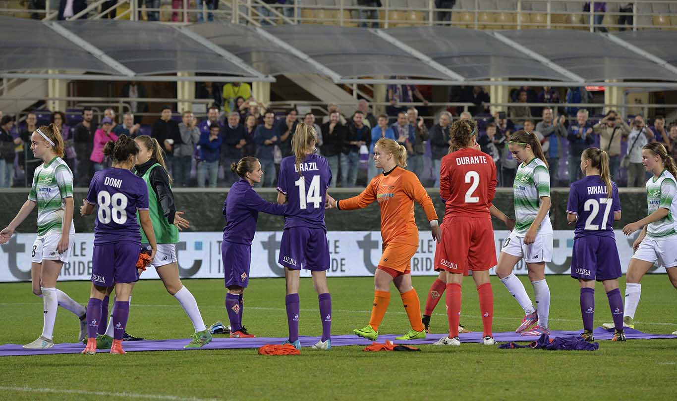 FIORENTINA WOMEN'S-FORTUNA HJORRING 04-10-2017 CHAMPIONS LEAGUE. terzo tempo. GALASSI SILVANO