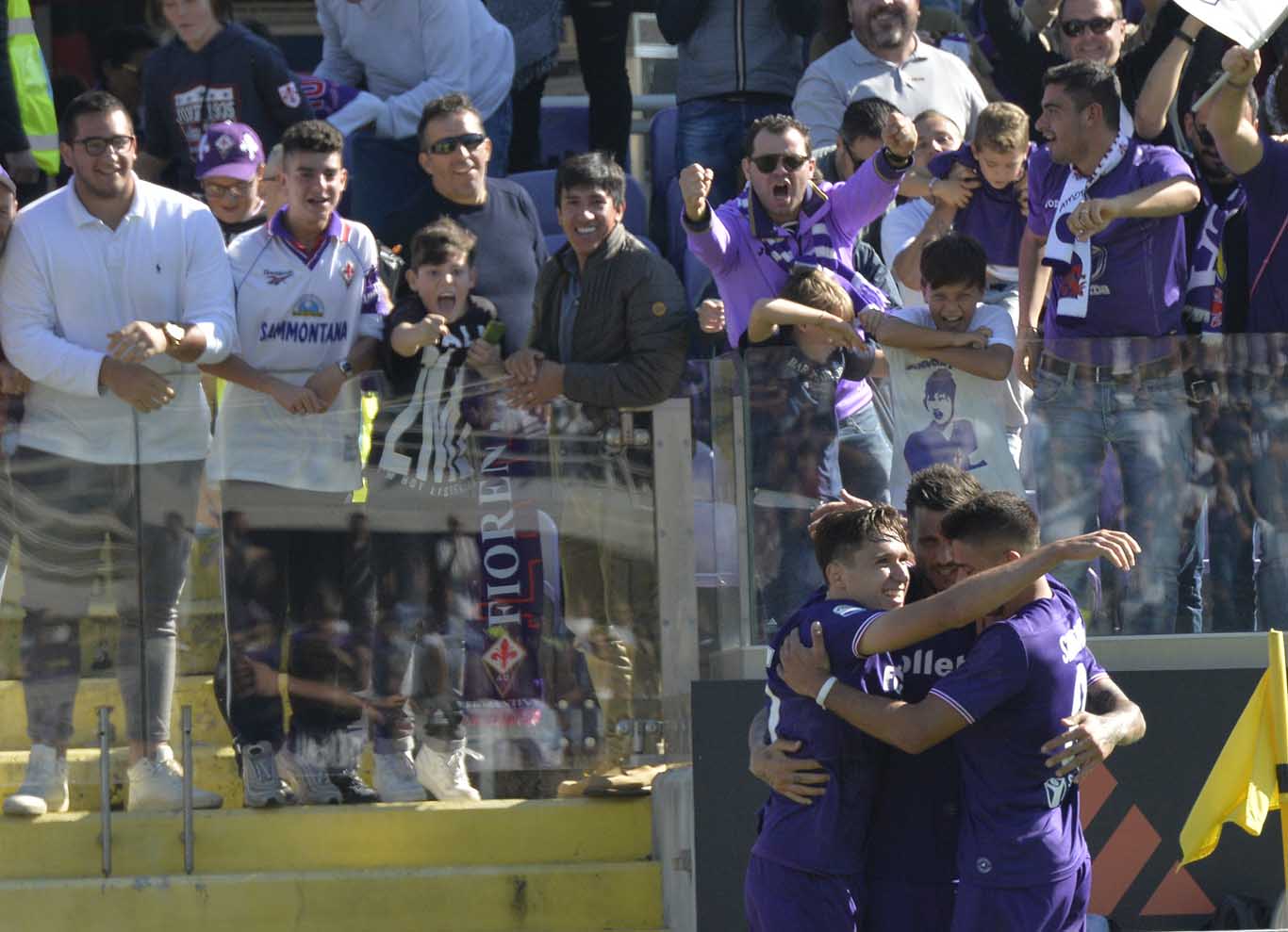 FIORENTINA-UDINESE 15-10-2017 ESULTANZA DI THEREAU. GALASSI SILVANO