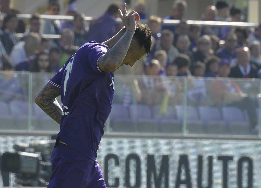 FIORENTINA-UDINESE 15-10-2017 ESULTANZA DI THEREAU. GALASSI SILVANO