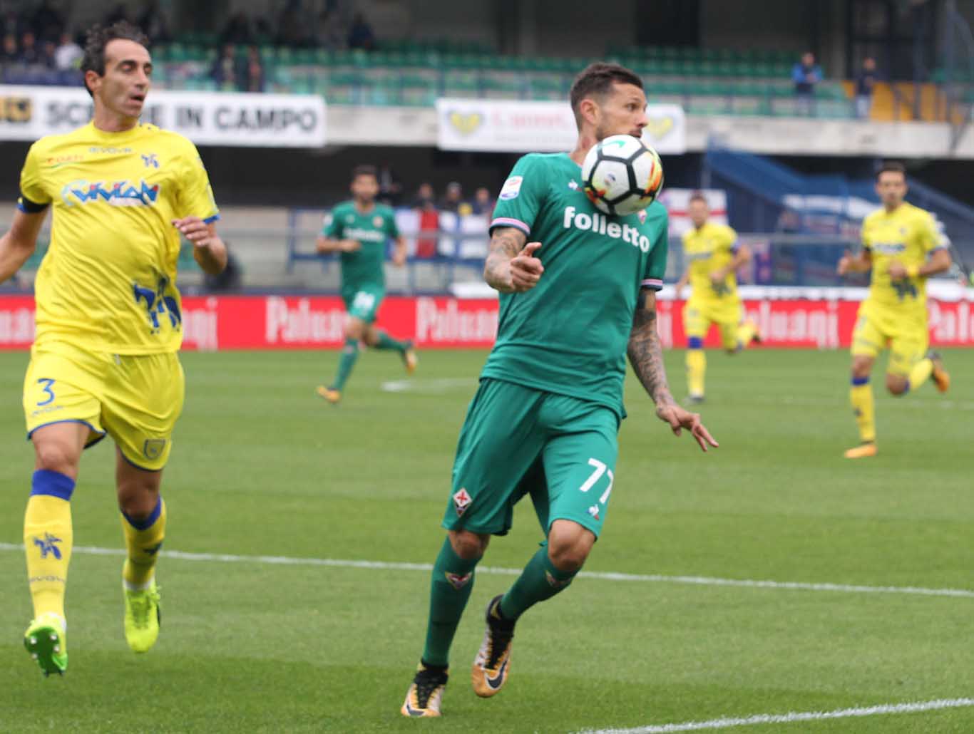 CHIEVO VERONA - FIORENTINA 01-10-2017 DARIO DAINELLI E THEREAU. SILPRESS/ALBERTO MARIANI