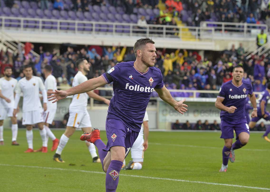 FIORENTINA-ROMA 05-11-2017 ESULTANZA DI JORDAN VERETOUT. SILPRESS/GALASSI SILVANO