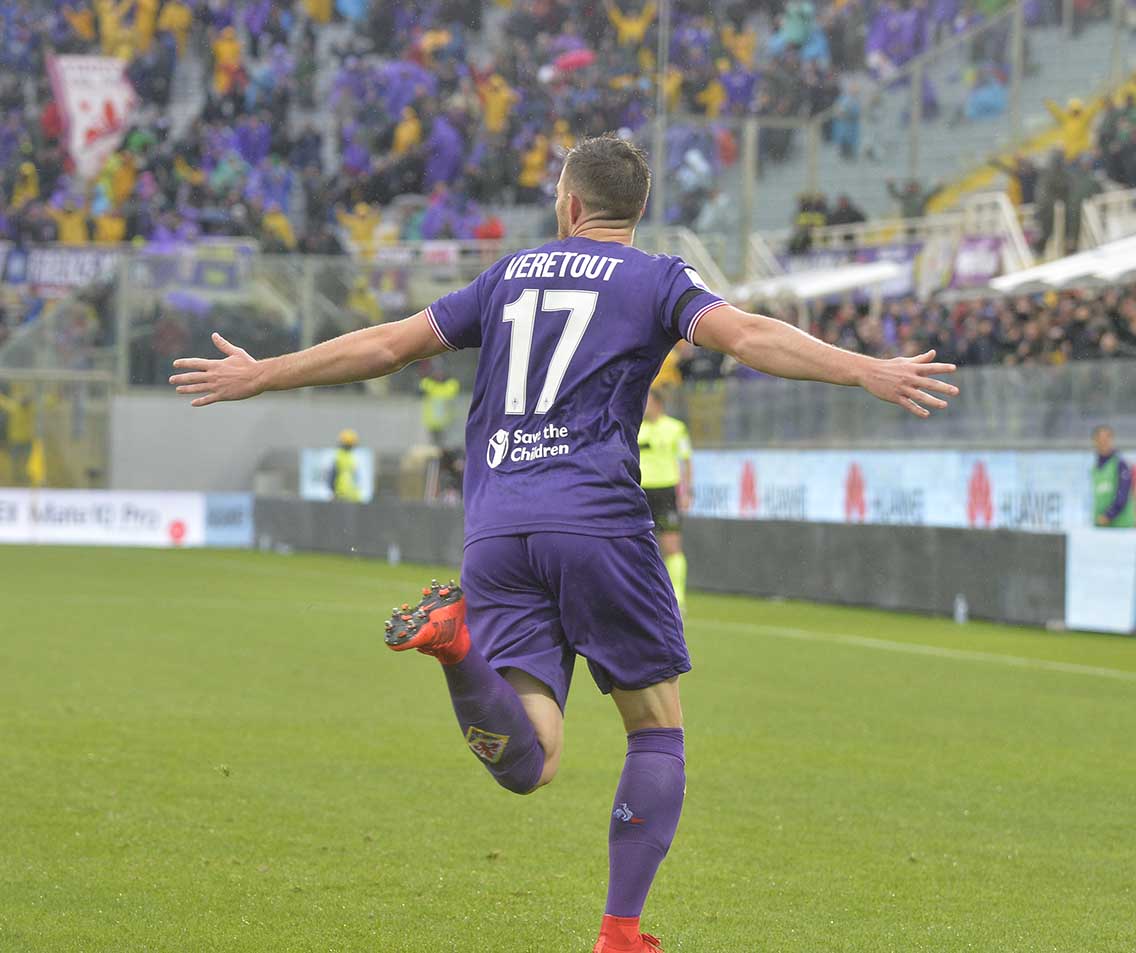 FIORENTINA-ROMA 05-11-2017 ESULTANZA DI JORDAN VERETOUT. SILPRESS/GALASSI SILVANO