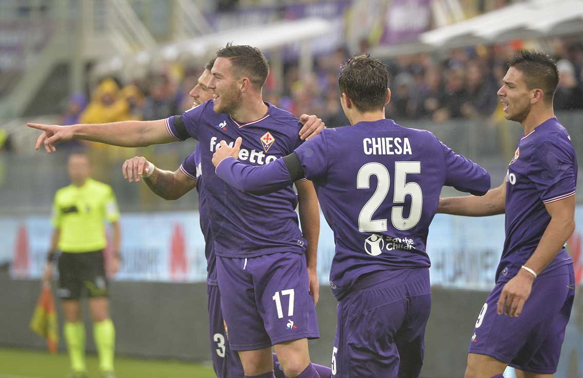 FIORENTINA-ROMA 05-11-2017 ESULTANZA DI JORDAN VERETOUT. SILPRESS/GALASSI SILVANO