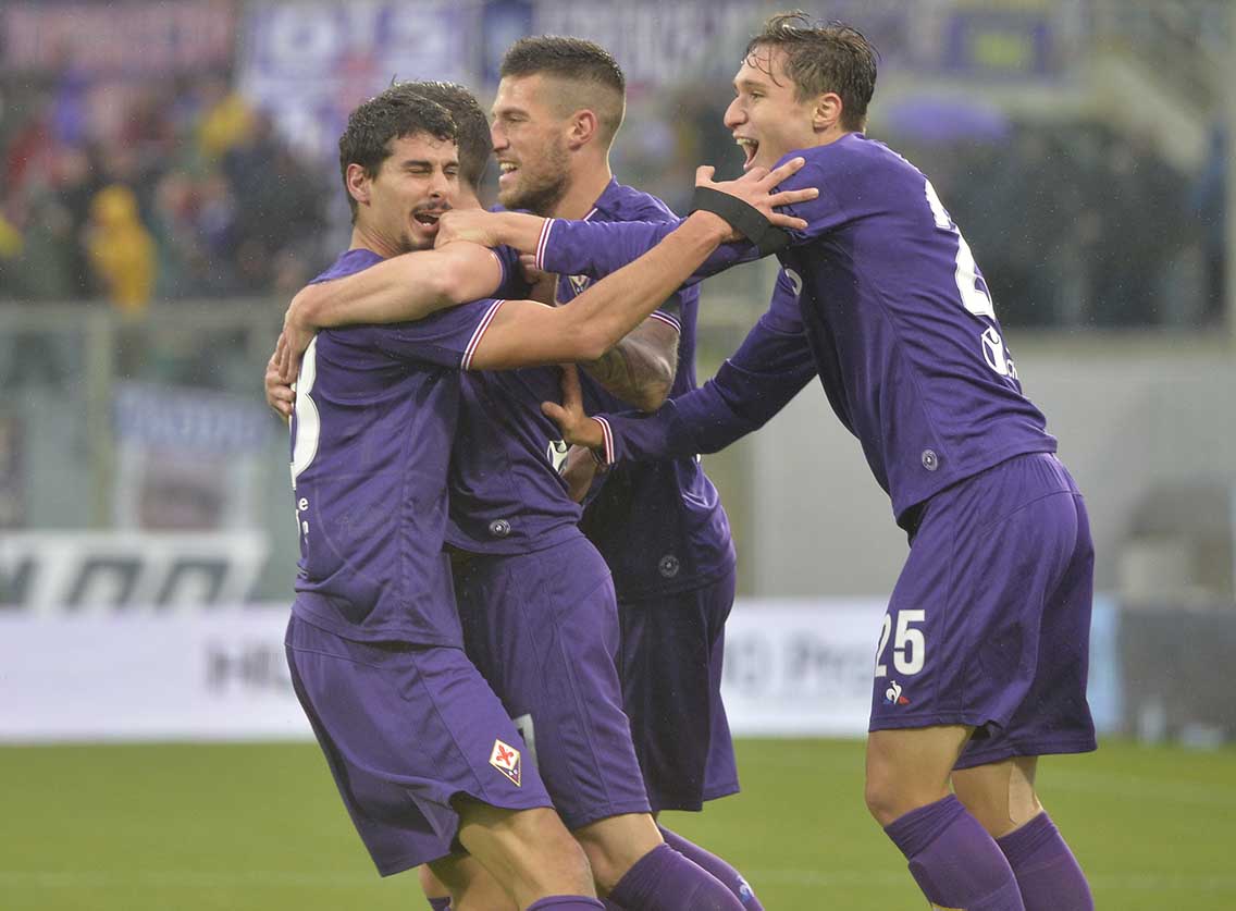 FIORENTINA-ROMA 05-11-2017 ESULTANZA DI JORDAN VERETOUT. SILPRESS/GALASSI SILVANO