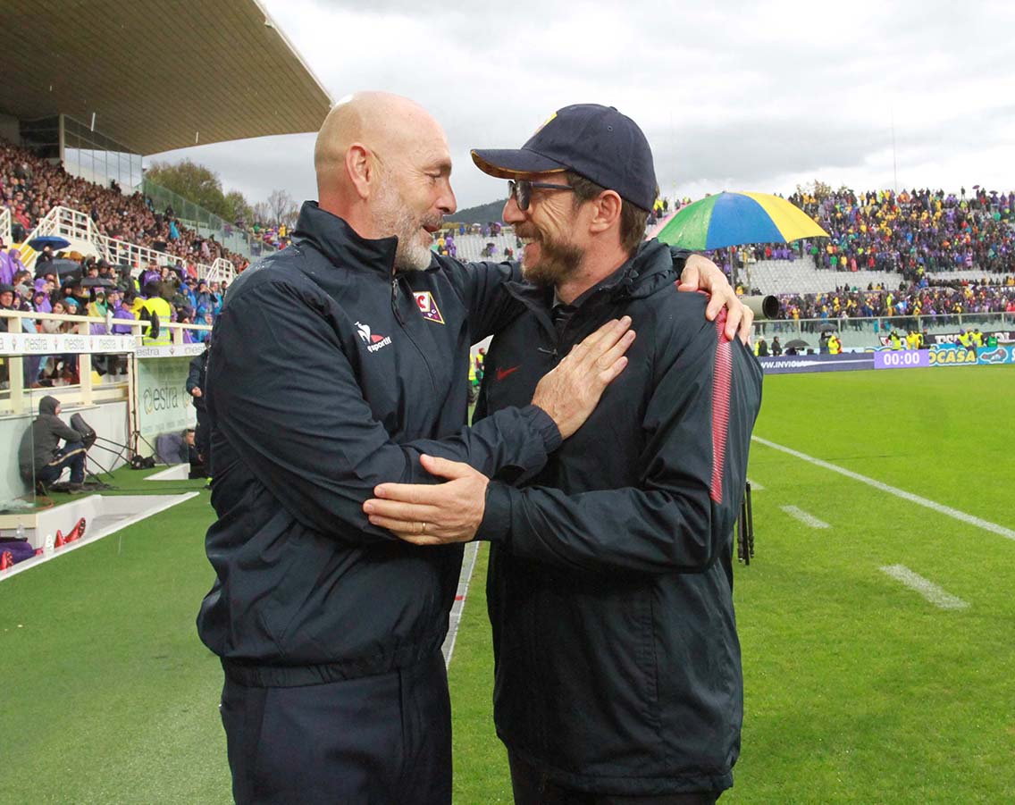 FIORENTINA-ROMA 05-11-2017 STEFANO PIOLI E EUSEBIO DI FRANCESCO. SILPRESS/GALASSI SILVANO