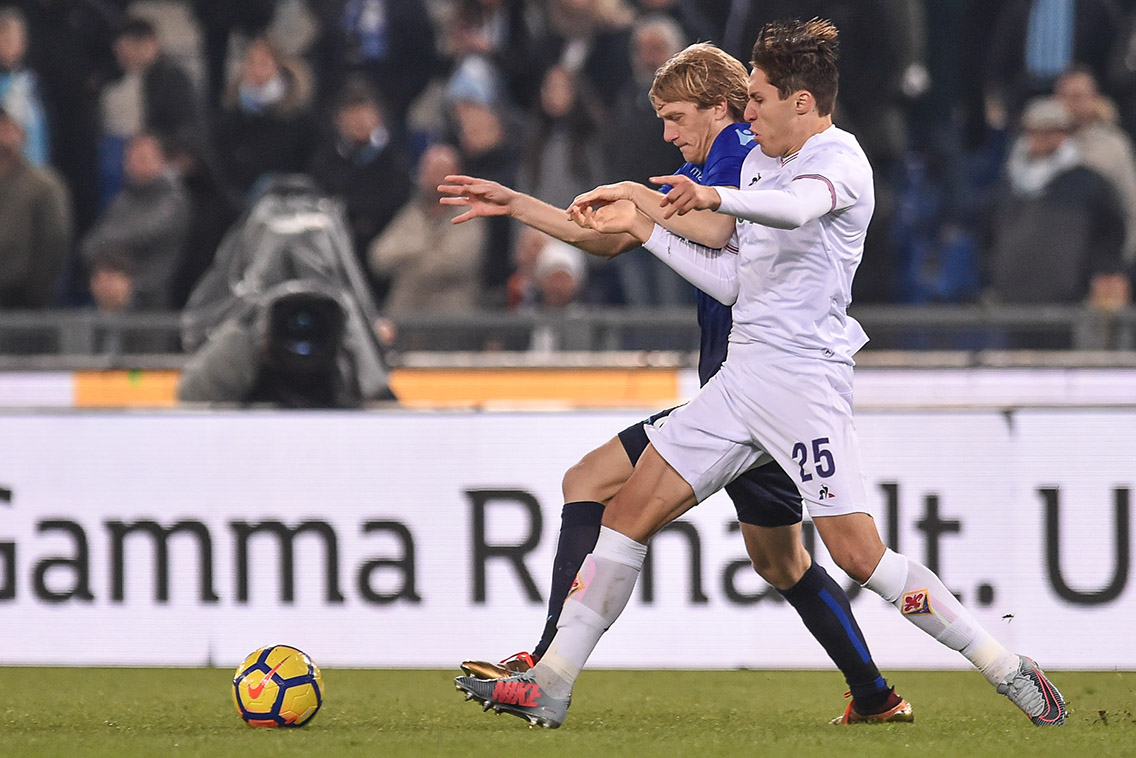 LAZIO-FIORENTINA 26-12-2017 COPPA ITALIA. FEDERICO CHIESA E DUSAN BASTA. SILPRESS/GALASSI SILVANO