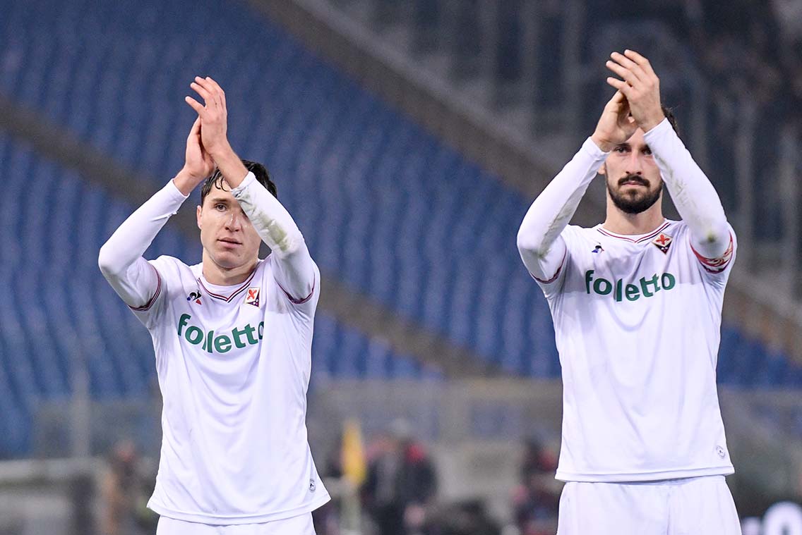 LAZIO-FIORENTINA 26-12-2017 COPPA ITALIA. FEDERICO CHIESA E DAVIDE ASTORI SALUTANO. SILPRESS/GALASSI SILVANO