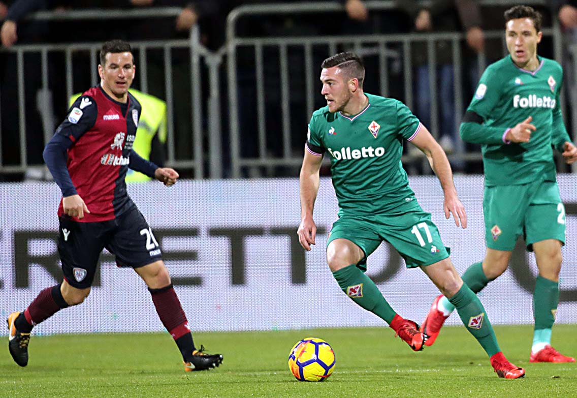 Cagliari (CA) 22 12 2017 Campionato Serie A TIM incontro Cagliari - Fiorentina Nella foto: Jordan Veretout SILPRESS/ENRICO LOCCI