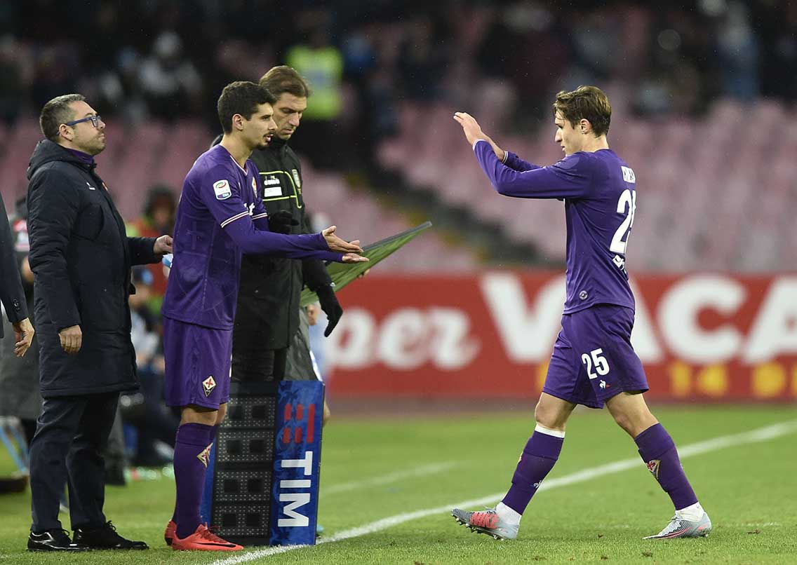 NAPOLI-FIORENTINA CAMPIONATO SERIE A. 10-12-2017 EDERICO CHIESA E GIL DIAZ. SILPRESS/GALASSI SILVANO