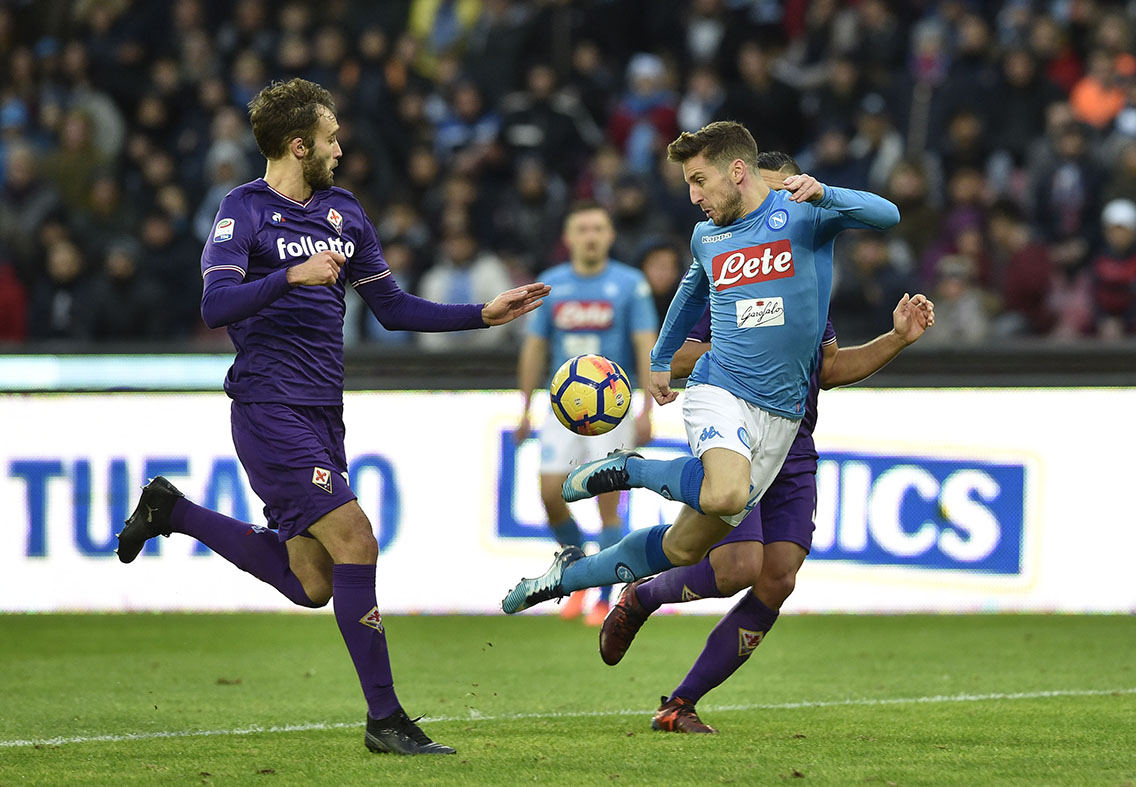 NAPOLI-FIORENTINA CAMPIONATO SERIE A. 10-12-2017 GERMAN PEZZELLA E MERTENS. SILPRESS/GALASSI SILVANO