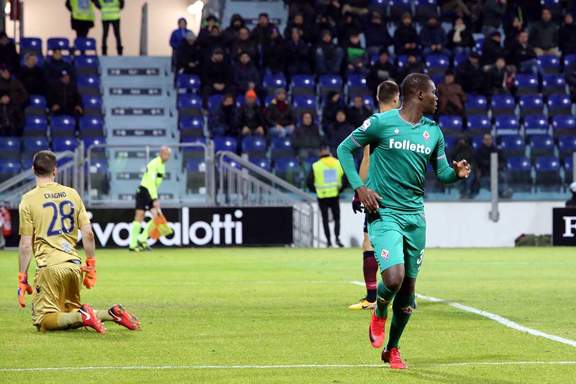 Cagliari (CA) 22 12 2017 Campionato Serie A TIM incontro Cagliari - Fiorentina Nella foto: esultanza di Kouma Babacar della fiorentina SILPRESS/ENRICO LOCCI